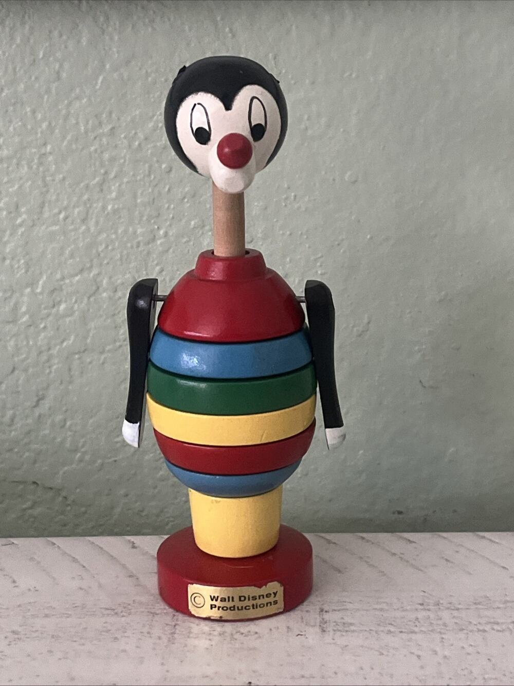 VINTAGE BRIO 1960'S WALT DISNEY'S MICKEY MOUSE STACKING WOODEN Toy Incomplete